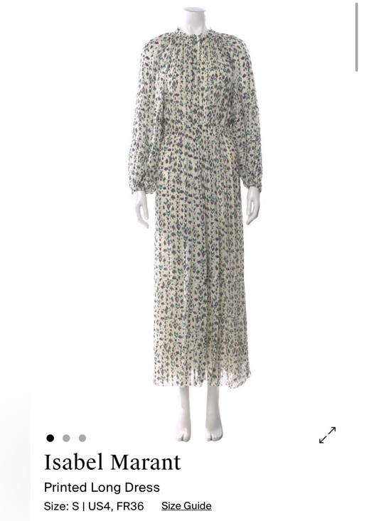 Isabel Marant Dresses & Skirts - Isabel Marant Cream Maxi Dress with Green and Purple Floral Print